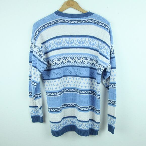 Vintage Small Sweater Stripe Preppy Cotton Blend Nautical Fisherman Country Club - Picture 7 of 7